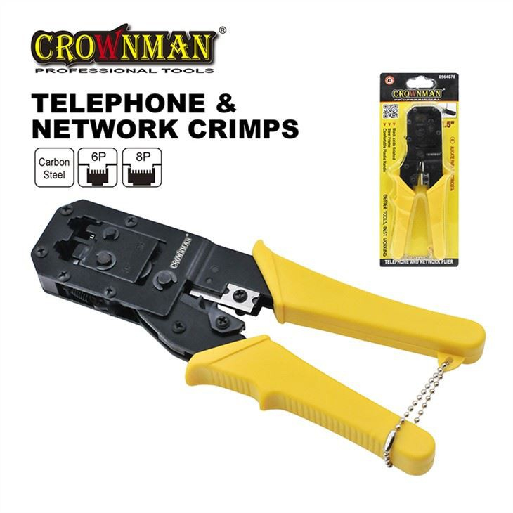 Crimpagens de telefone e rede