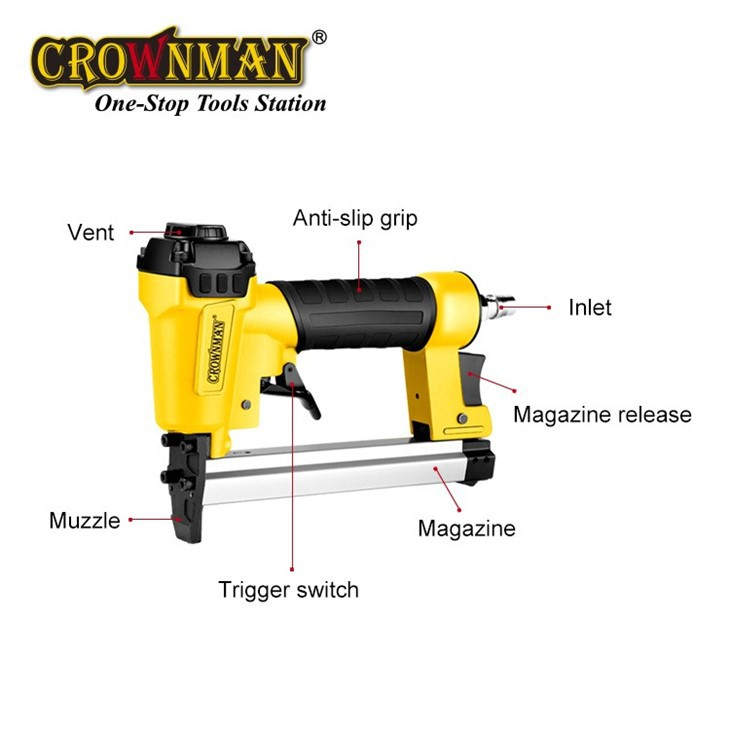 Pistola de pregos grampeador e grampeador de ar CROWNMAN 8016