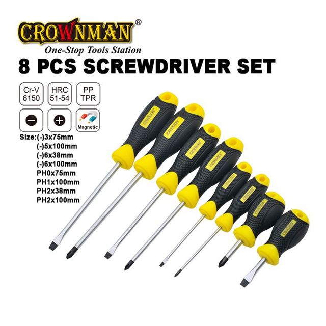 Conjunto de chave de fenda CROWNMAN 8PCS