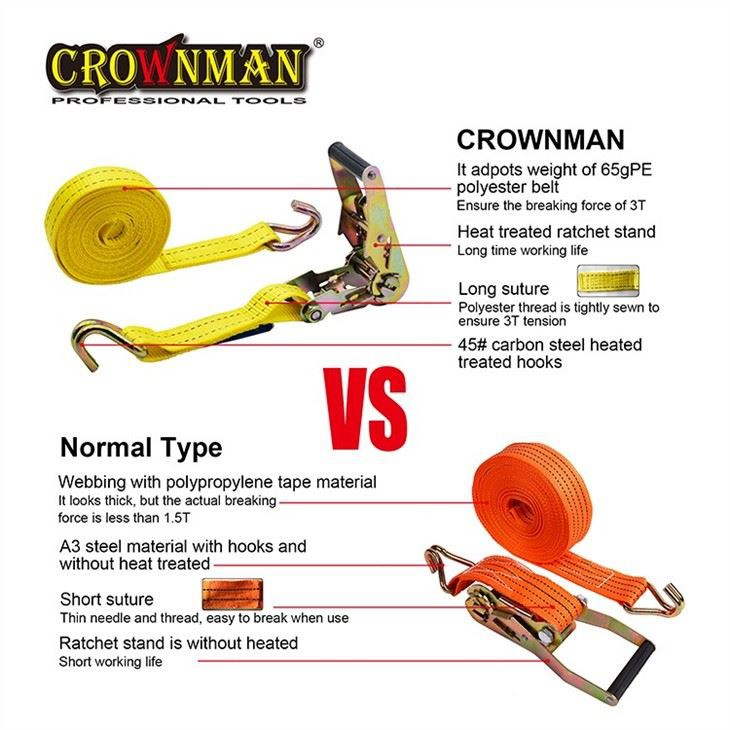 Amarração de catraca CROWNMAN, corda de amarração de catraca, corda de catraca