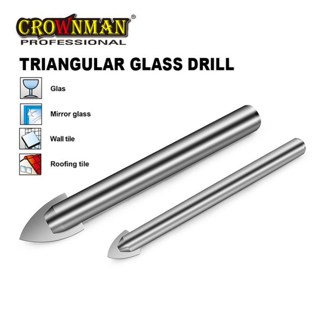 Broca de vidro triangular