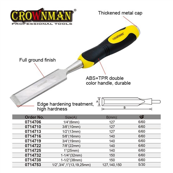 Cinzel de carpintaria de ferramentas manuais CROWNMAN