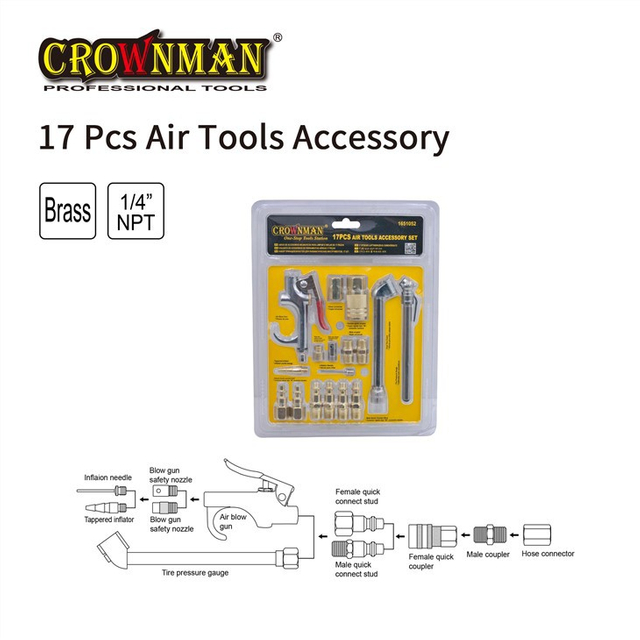 Conjunto de acessórios para ferramentas pneumáticas 17PCS