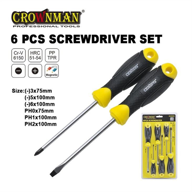Conjunto de chave de fenda 6PCS de ferramentas manuais