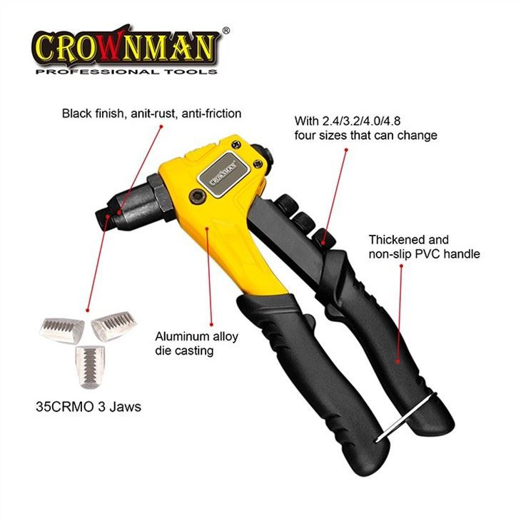 Rebitador manual de alumínio industrial CROWNMAN