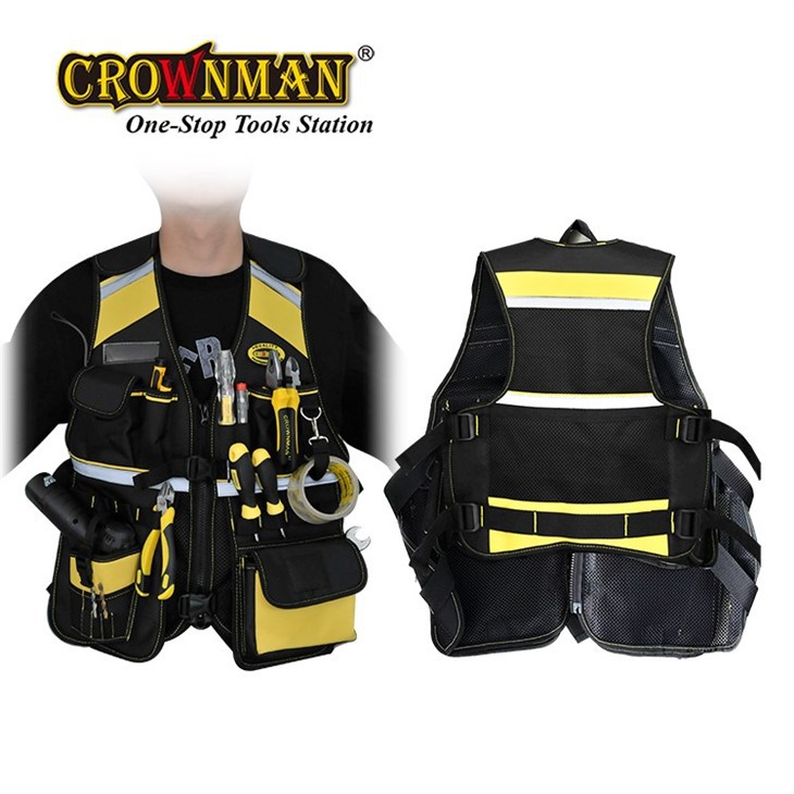 Colete de ferramentas reflexivo multifuncional CROWNMAN