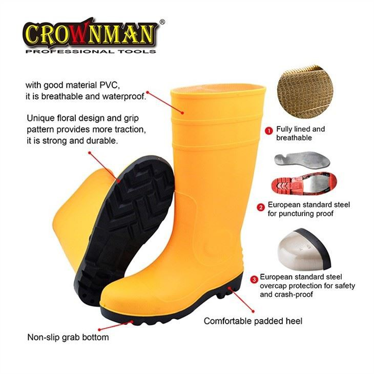 Botas de chuva de segurança CROWNMAN