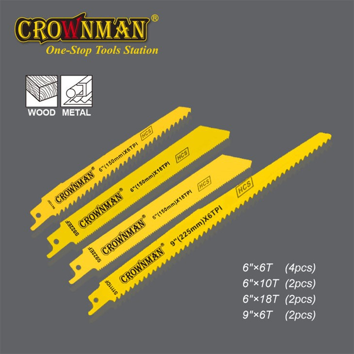 Conjunto de lâmina de serra alternativa CROWNMAN 10PCS