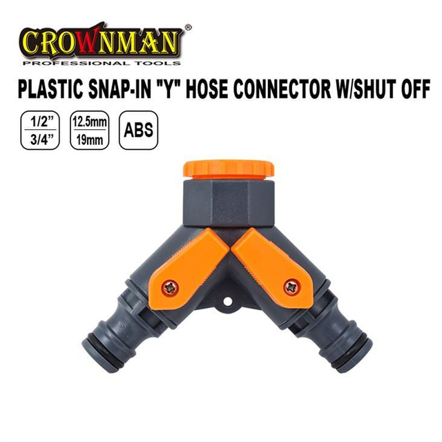 Conector de mangueira em Y de plástico snap-in