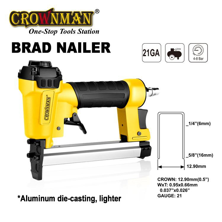 Pistola de pregos grampeador e grampeador de ar CROWNMAN 8016